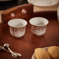 Tamrah Dates Spread Bottom Arabic Coffee Cup Gold Set of 2 silsal tamrah dates spread bottom arabic coffee cup gold set of 2