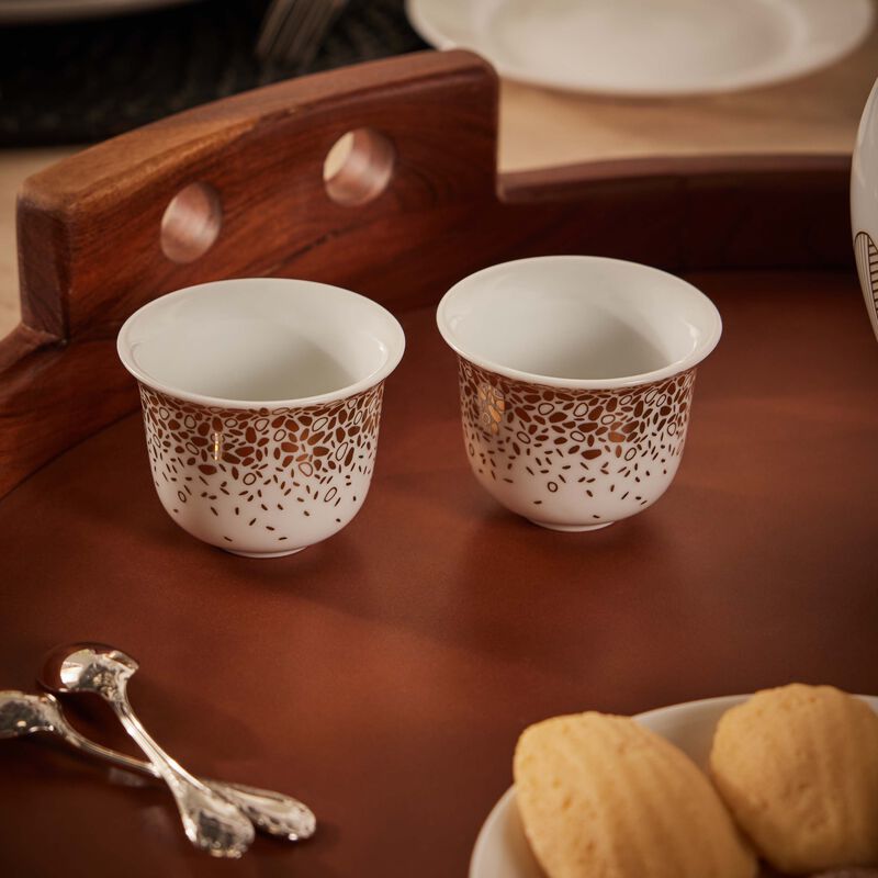 Tamrah Dates Spread Bottom Arabic Coffee Cup Gold Set of 2 silsal tamrah dates spread bottom arabic coffee cup gold set of 2