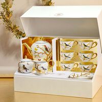 bernardaud aux oiseaux tea set gold