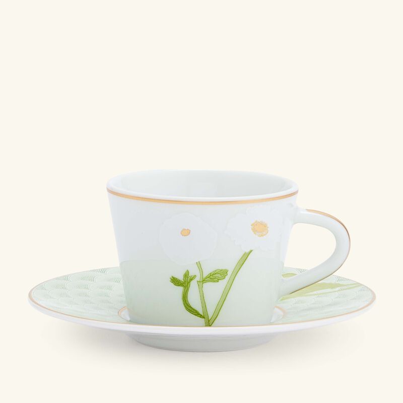 bernardaud praiana coffee cup saucer green
