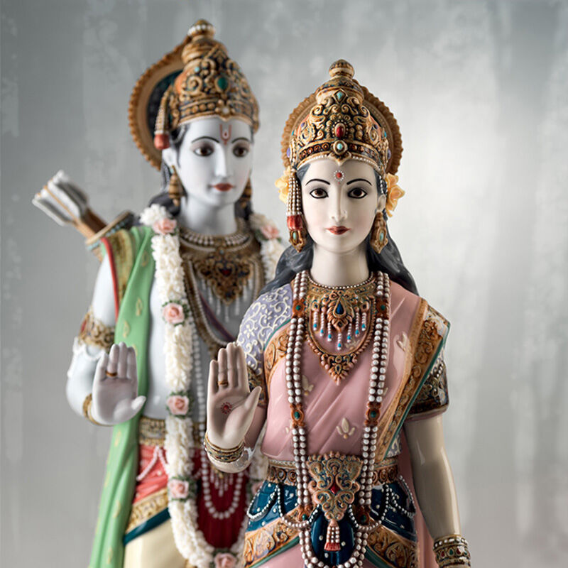 منحوتة على شكل الزوجين راما وسيتا من الأساطير الهندوسية, large