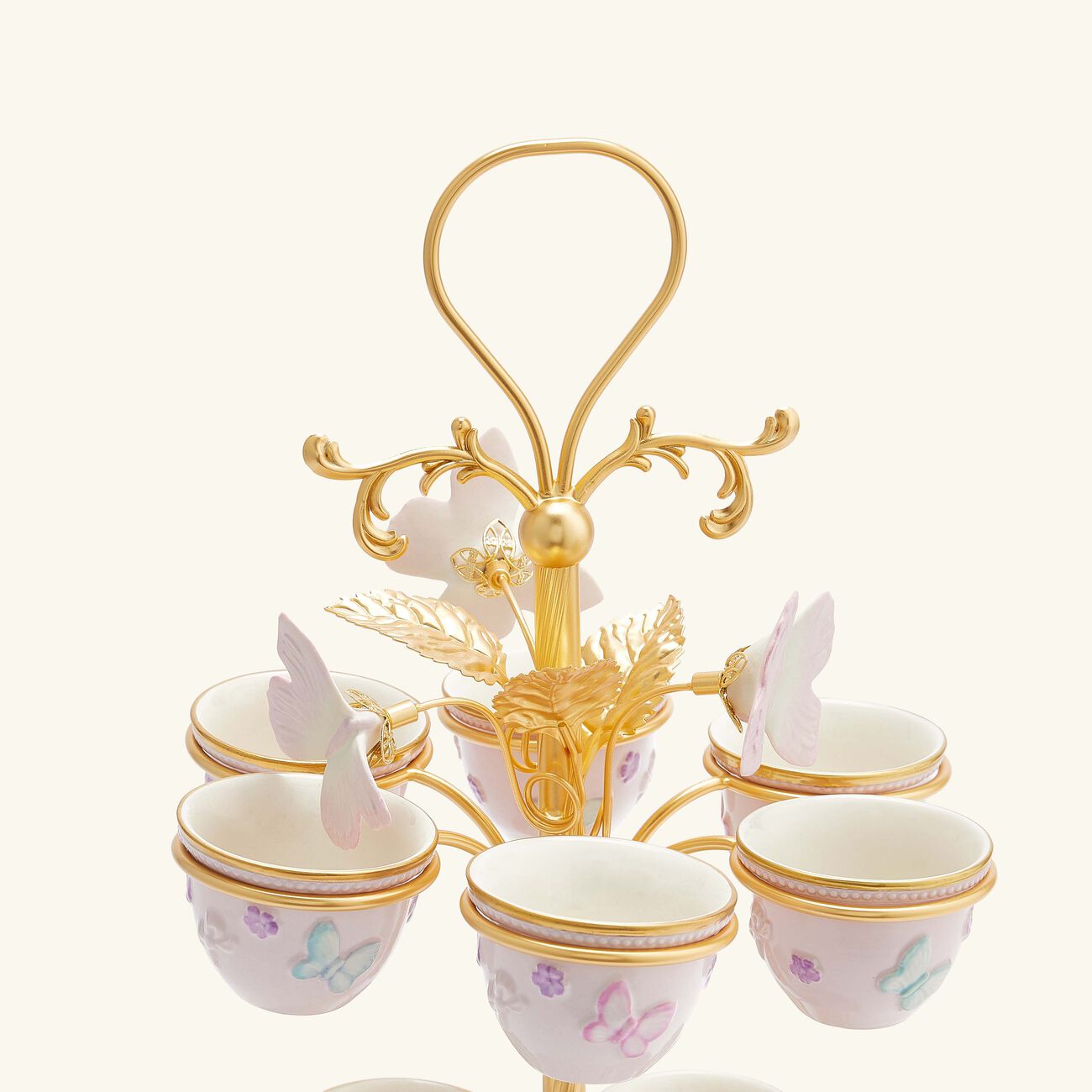 villari blooming butterfly arabic coffee cup holder pink