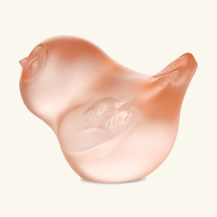 lalique piou head up sculpture small pink
