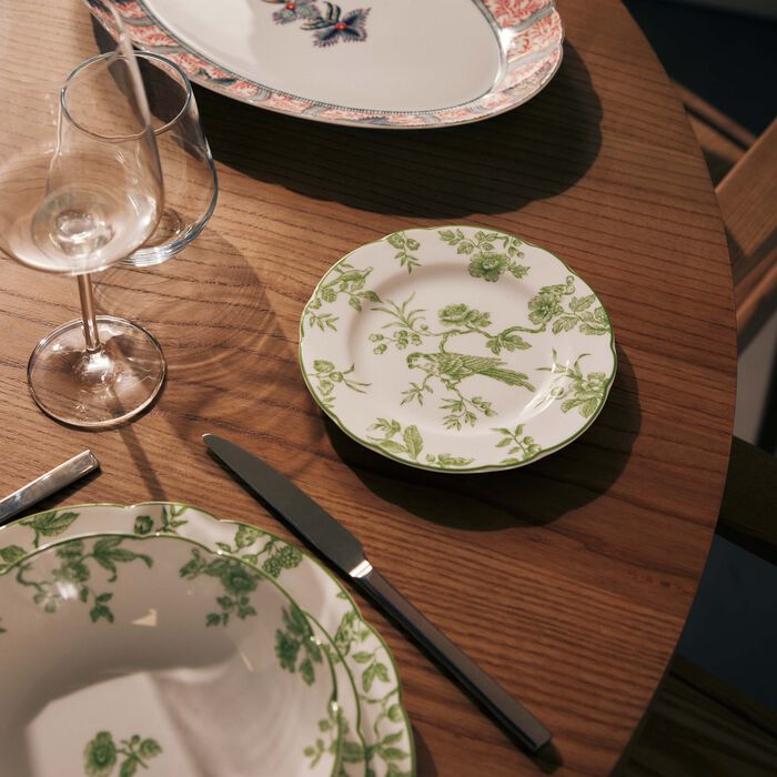 bernardaud albertine bread butter plate round green 16cm