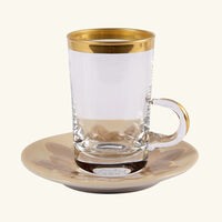 villari peacock tea cup saucer white