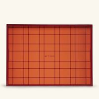 etro tartan tray rectangular large red