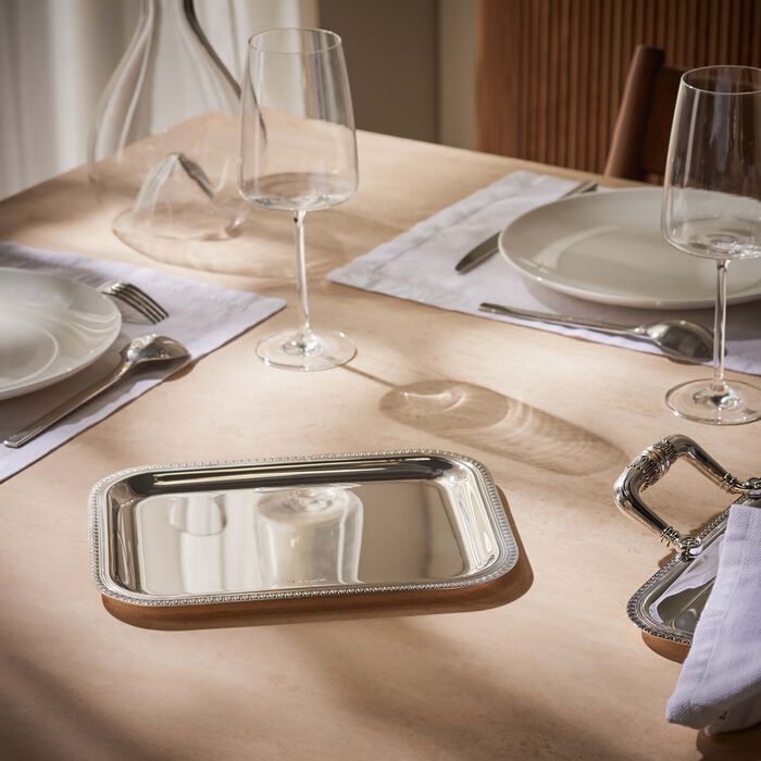 christofle malmaison serving tray rectangular small silver 26cm plated