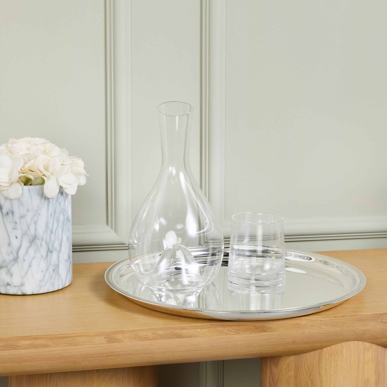 christofle malmaison serving tray round medium silver plated