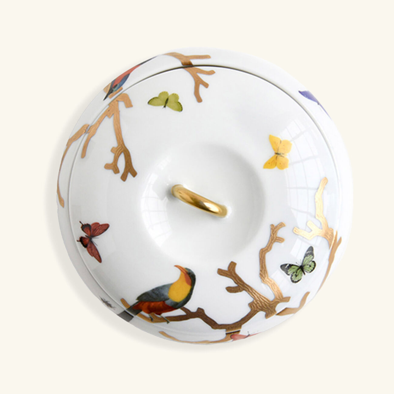 bernardaud aux oiseaux decorative box gold
