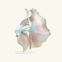 lladro betta fish sculpture right medium pink