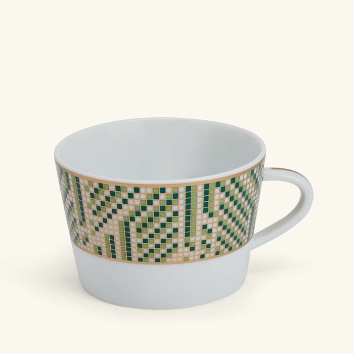 bernardaud augusta tea cup   saucer green set of 4
