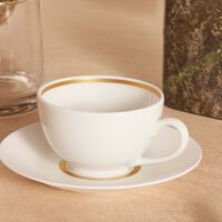 Cronos Or Tea Cup & Saucer White bernardaud cronos or tea cup saucer white