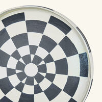 Damier Serving Platter Round White 42cm l objet damier serving platter round white 42cm