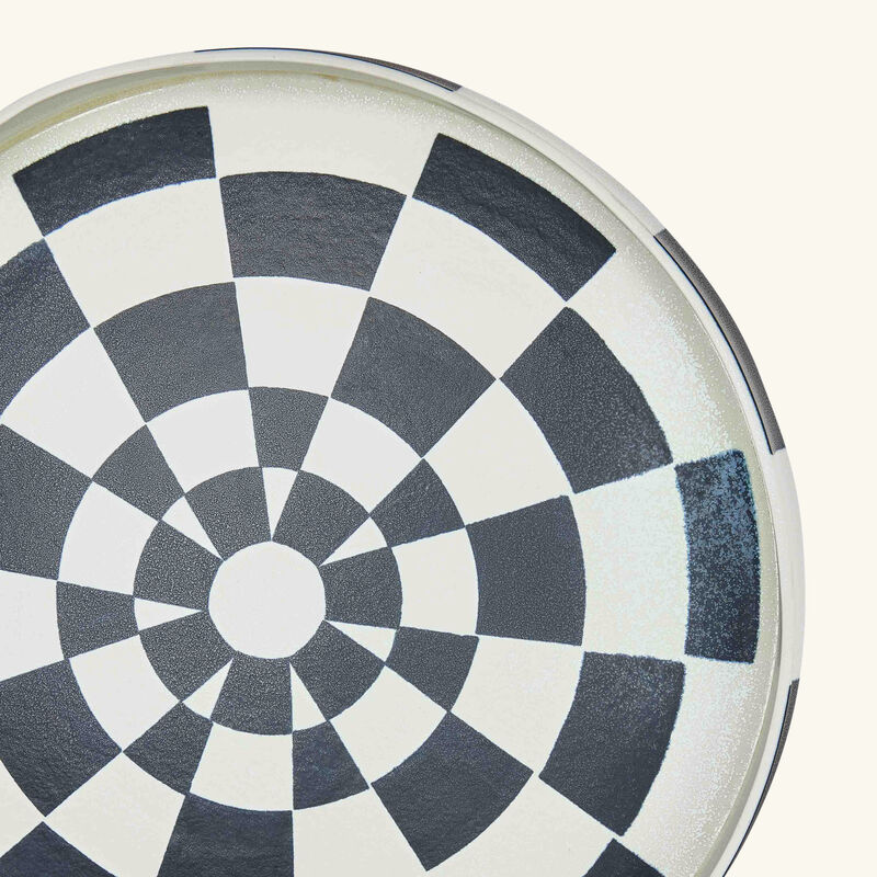 Damier Serving Platter Round White 42cm l objet damier serving platter round white 42cm