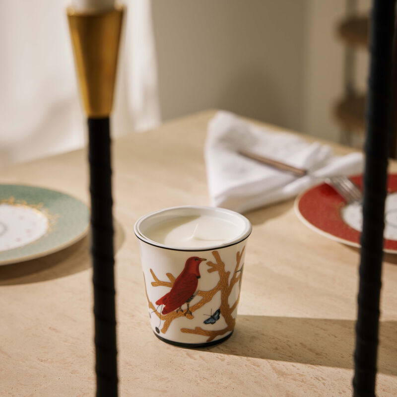 bernardaud aux oiseaux tumbler with candle