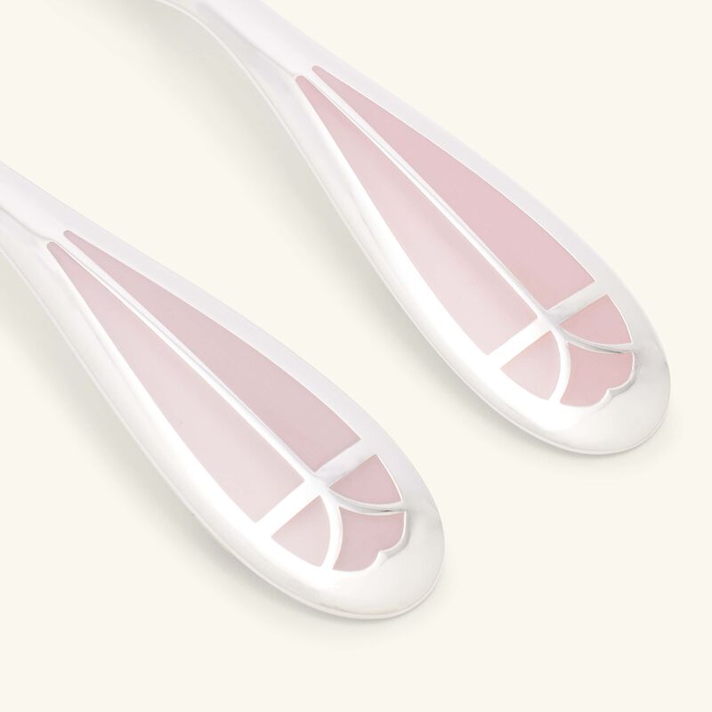 christofle quartz talisman baby flatware pink set of 2
