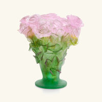 daum roses vase medium pink