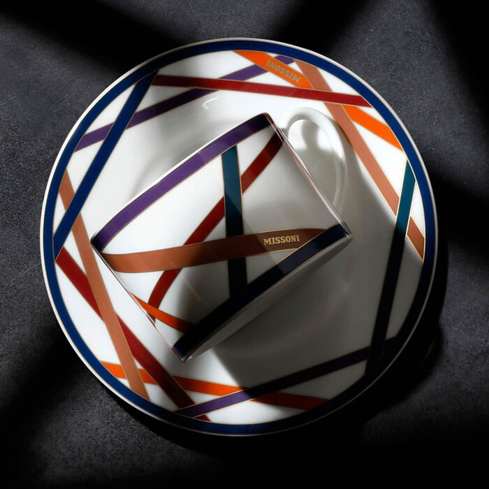 ميسوني هوم طقم ناستري المؤلف من ستة فنجانين للشاي مع صحونها متعددة الألوان