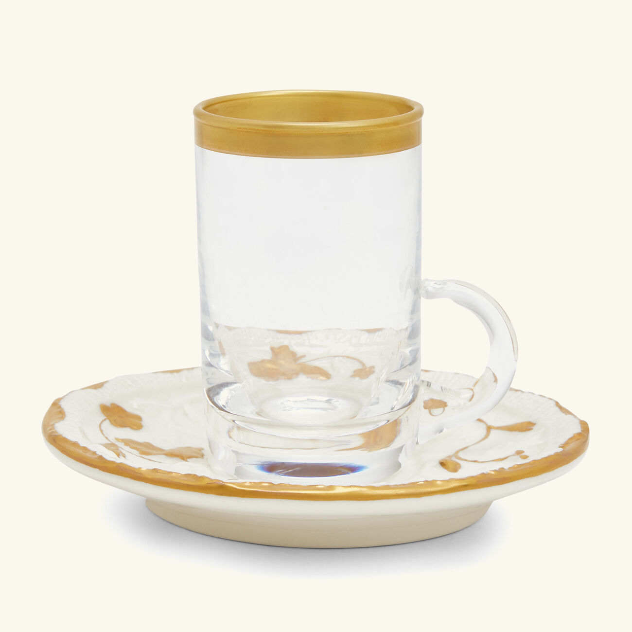 villari taormina arabic tea cup saucer gold
