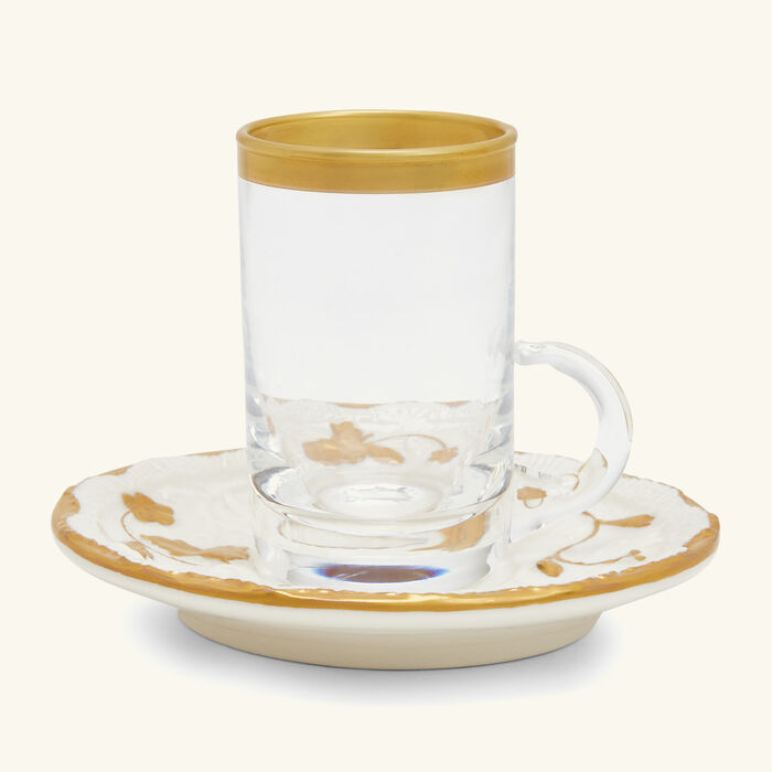 villari taormina arabic tea cup saucer white