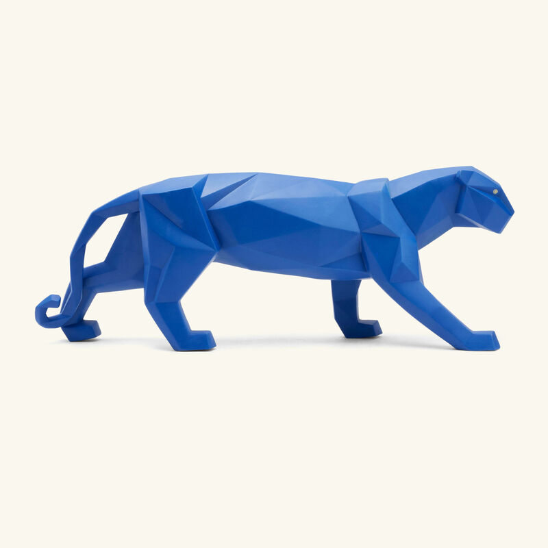 lladro panther sculpture small blue