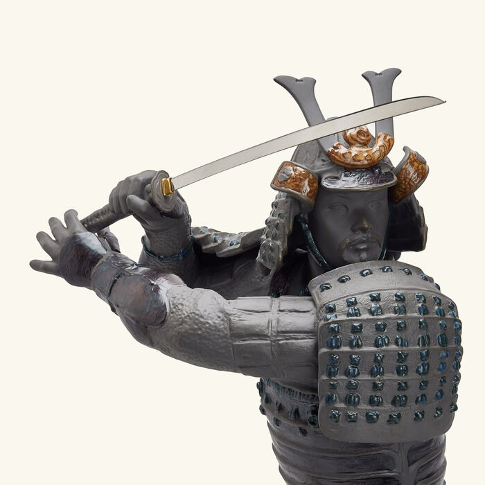 lladro samurai warrior sculpture large black