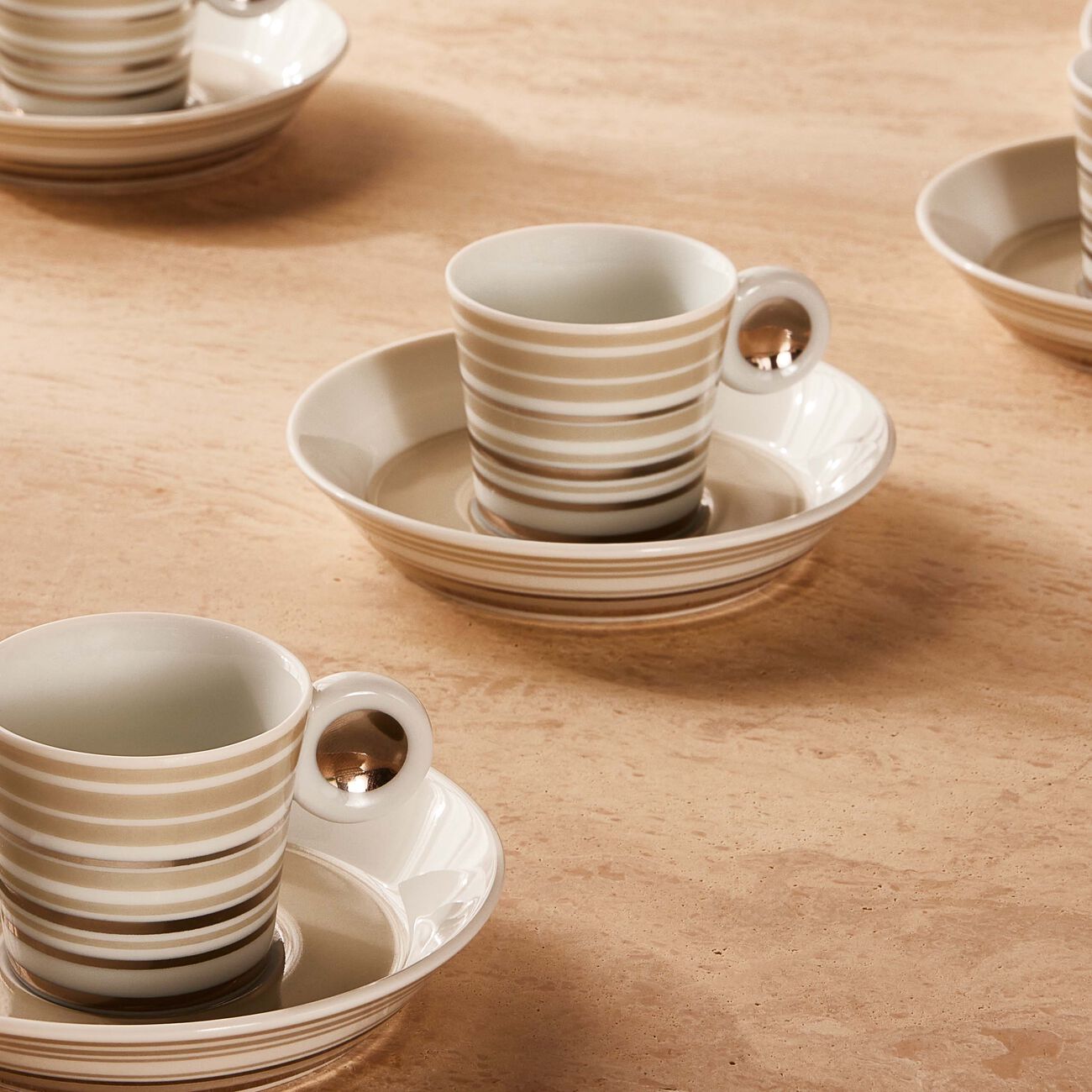 bernardaud lampeduza coffee cup   saucer silver set of 6