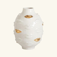 jonathan adler gilded gala round vase medium white