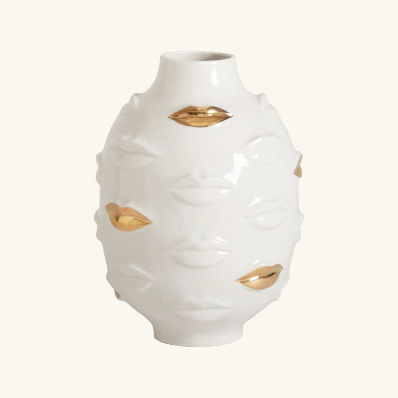jonathan adler gilded gala round vase medium white