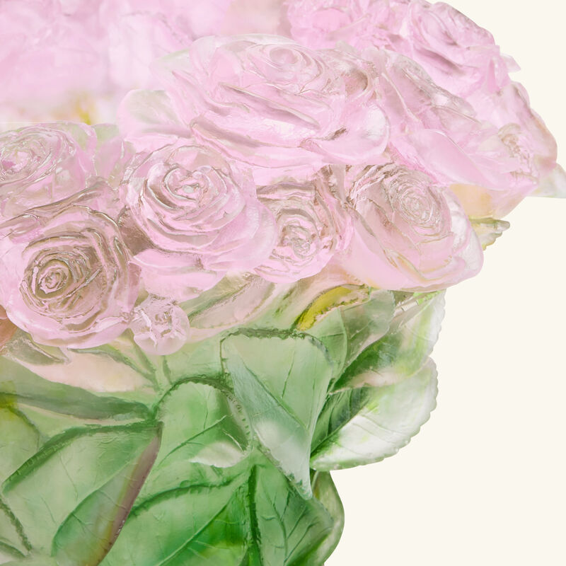 daum roses vase medium pink