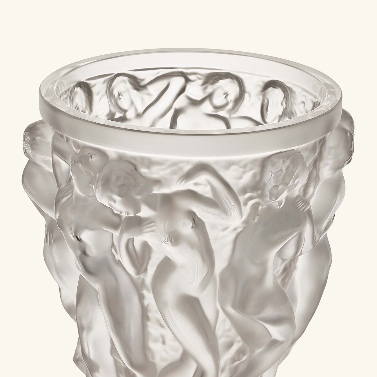 lalique bacchantes vase medium clear