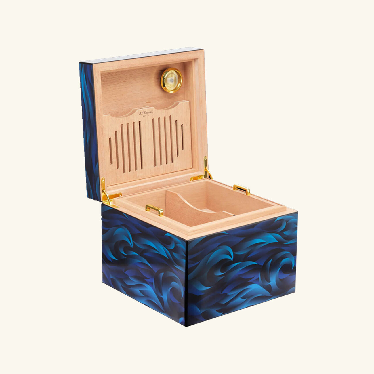 st dupont koi fish cigar humidor blue