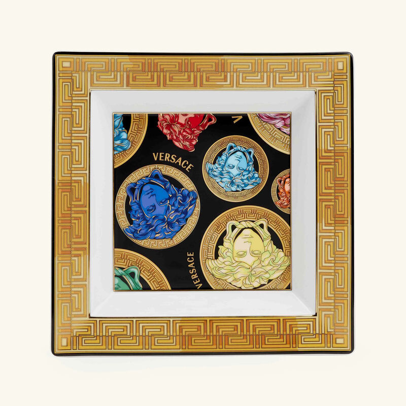 versace medusa amplified trinket tray square green 21cm