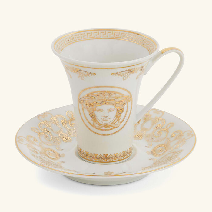 versace medusa gala coffee cup saucer gold set of 6