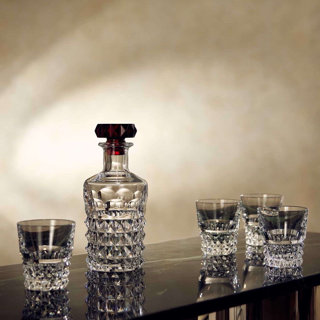 baccarat louxor drinking glass bar set clear