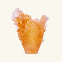 daum rose royale vase medium orange limited edition