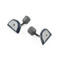 Cufflinks Sodalite Haematite Silver. With Box, small