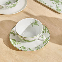Albertine Tea Cup & Saucer Set Of 2 Green bernardaud albertine tea cup saucer set of 2 green