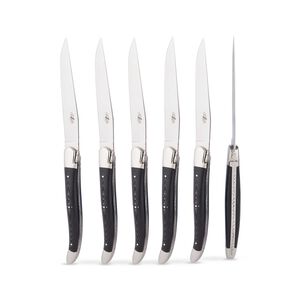 طقم من سكاكين المائدة بمقابض سوداء - 6 سكاكين, medium