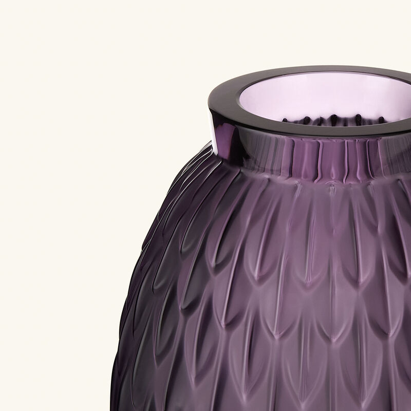 lalique vesper plumes vase medium purple