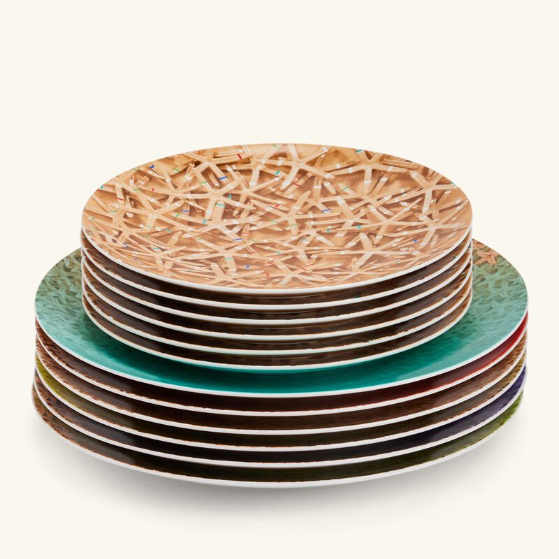 bernardaud etoile boites plate blue set of 6