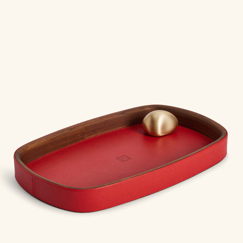 Pebble Trinket Tray Rectanglular Small Red assouline pebble trinket tray rectanglular small red