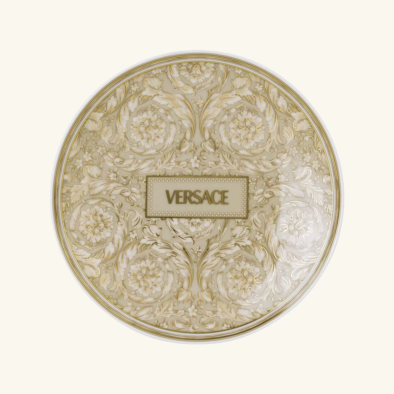 versace barocco beige bread butter plate round 17 cm