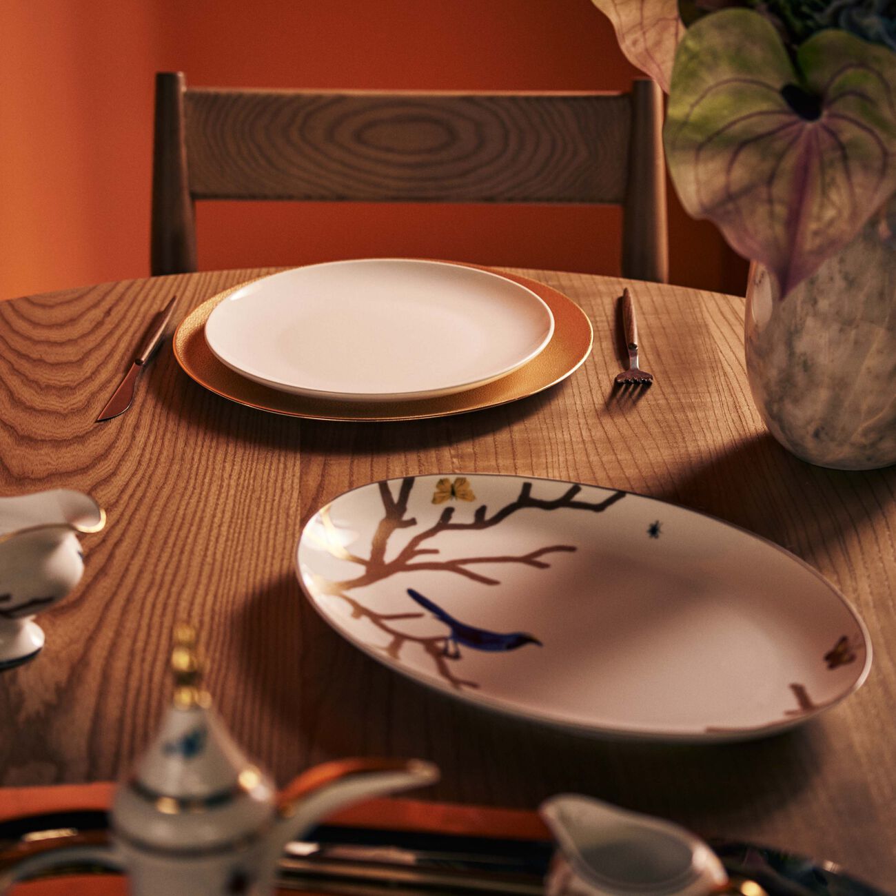 bernardaud gouttes d or service plate round gold 31cm