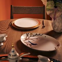 bernardaud gouttes d or service plate round gold 31cm