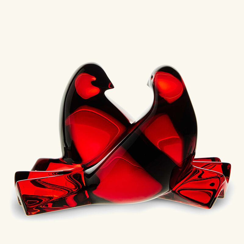 Loving Doves Figurine Mini Red baccarat loving doves figurine mini red