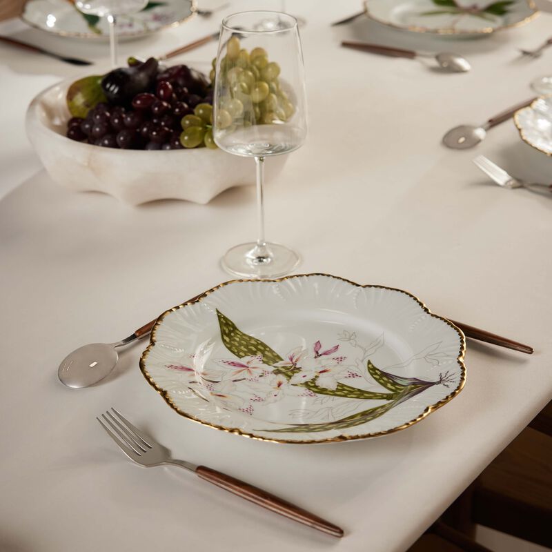 pinto paris histoires d orchidees dinner plate round green 26cm
