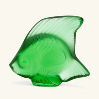 lalique fish figurine small green