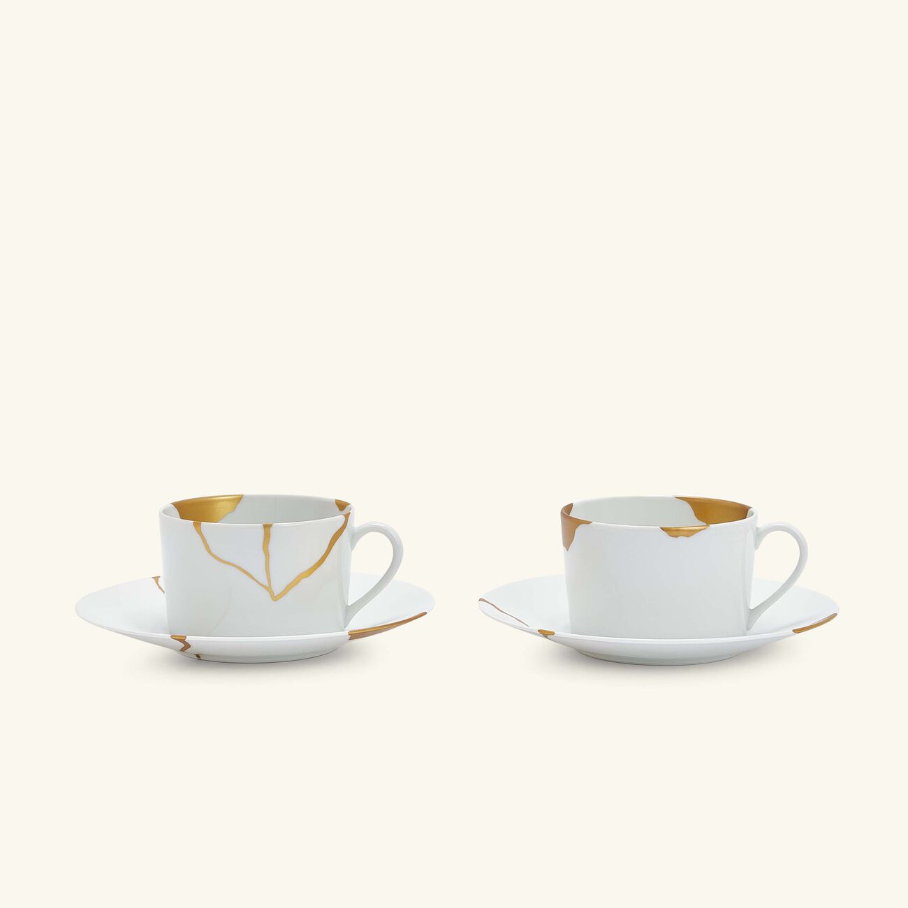 bernardaud kintsugi tea cup saucer gold set of 2