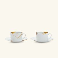 bernardaud kintsugi tea cup saucer gold set of 2